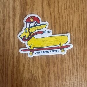 Dutch Bros Dachshund Skateboard Sticker